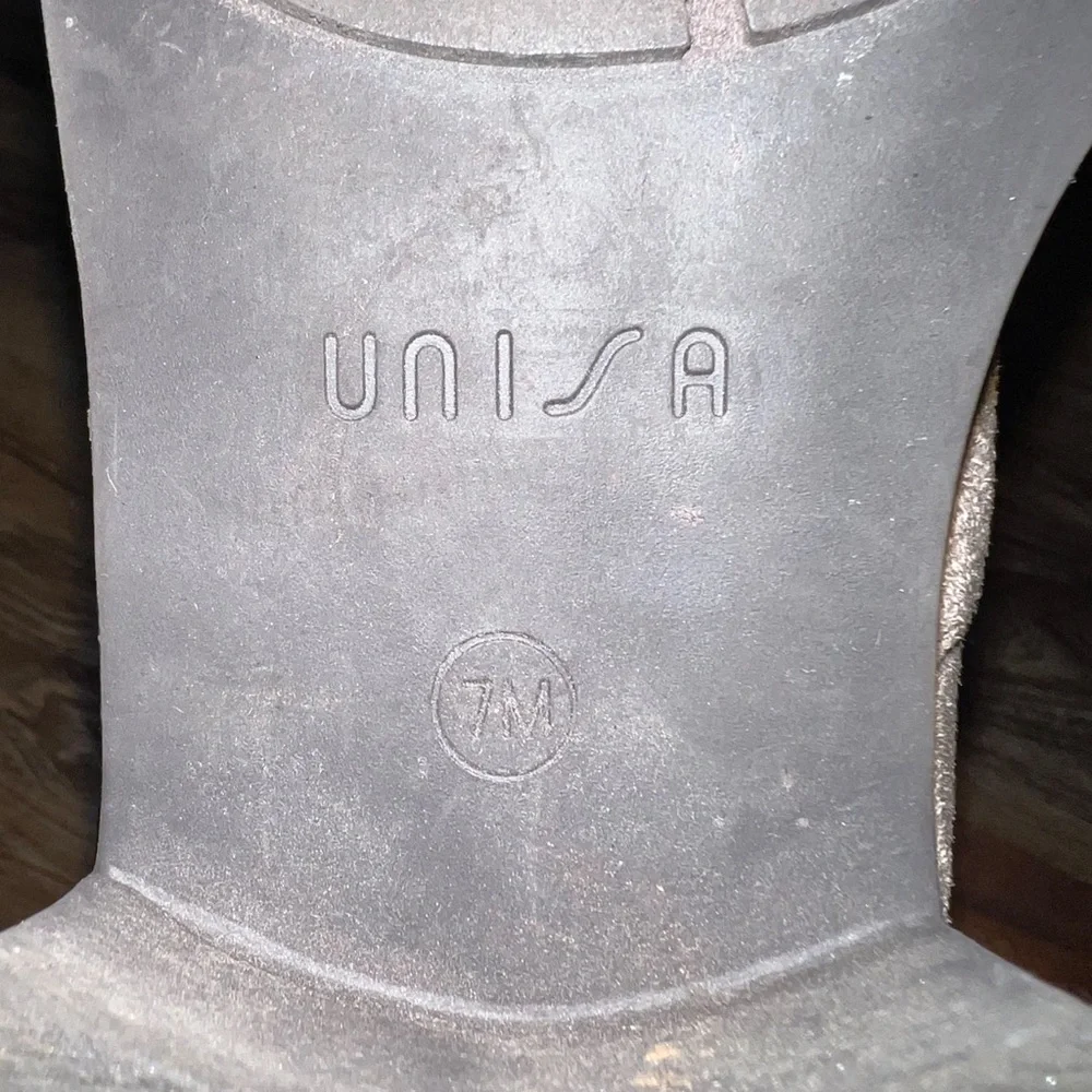 Unisa Taupe Over-the-Knee Faux Suede Boots, Size 7